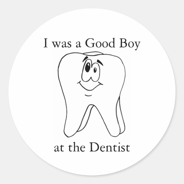 Good Boy at the Dentist Stickers (Front)