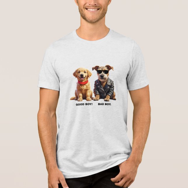 Good Boy, Bad Boy (Dogs) Tri-Blend Shirt (Front)