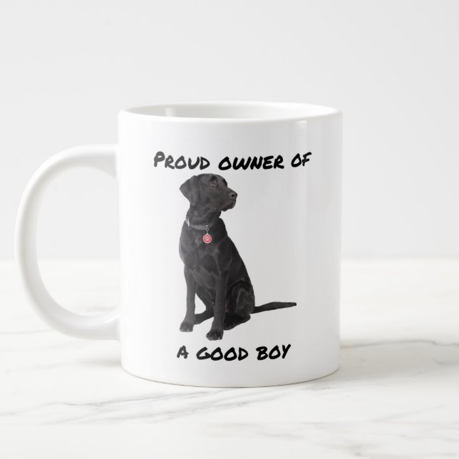 Good Boy Black Lab Large Coffee Mug (Left)