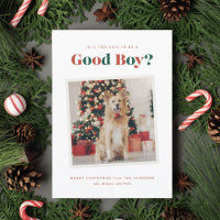 Good Boy Dog Christmas Photo Card