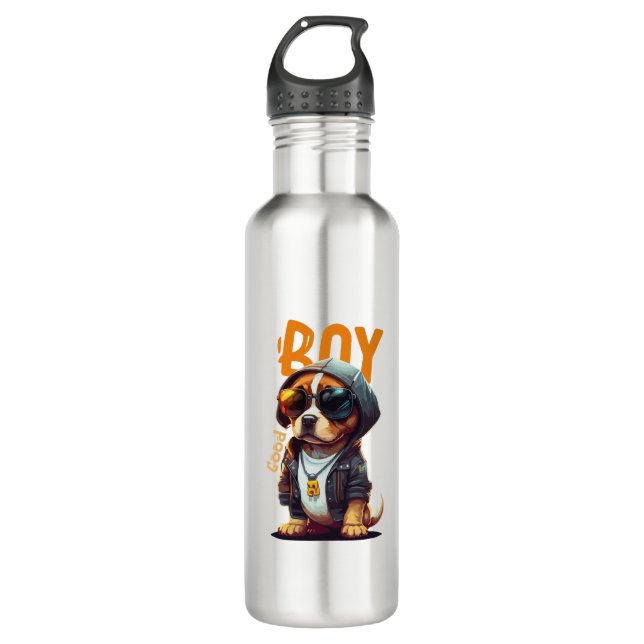 Good Boy Dog Cute Puppy 710 Ml Water Bottle (Front)