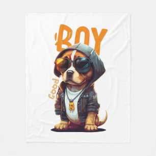 Good Boy Dog Cute Puppy Fleece Blanket