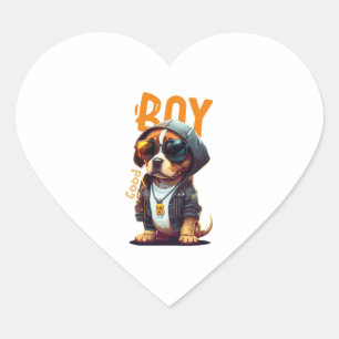 Good Boy Dog Cute Puppy Heart Sticker