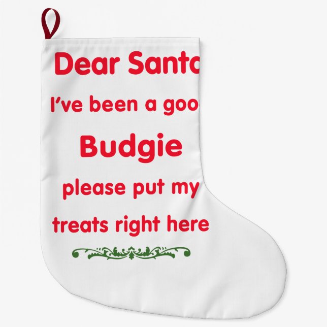 good budgie large christmas stocking (Front)