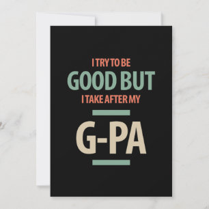 Good But G-Pa Grandfather Gift Thank You Card