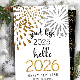 Good Bye 2020 Hello 2021   Festive Fireworks Holiday Card