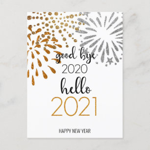 Good Bye 2020 Hello 2021   Festive Fireworks Holiday Postcard