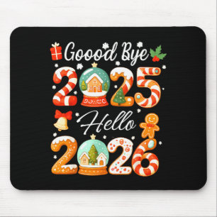 Good Bye 2025 Hello 2026 Christmas New Year Ginger Mouse Mat