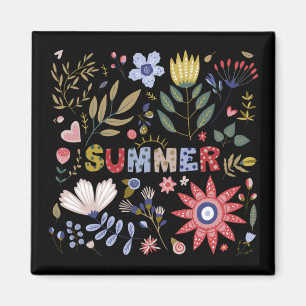 Good bye School, Hello Summer And Flowers Baby Magnet