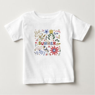 Good bye School, Hello Summer And Flowers Baby T-Shirt