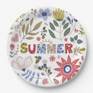 Good bye School, Hello Summer And Flowers   Paper Plate