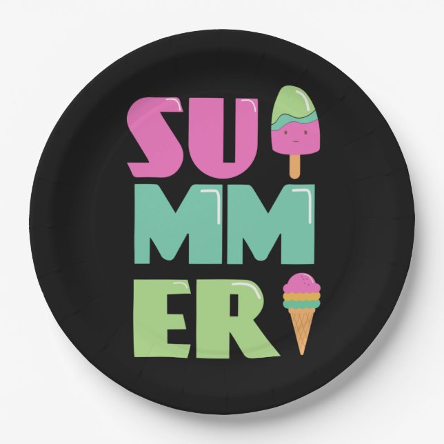 Good bye School Hello Summer Beach   Paper Plate (Front)