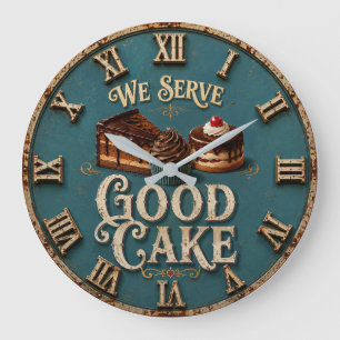 Good Cake Vintage Bakery Kitchen Decor Large Clock