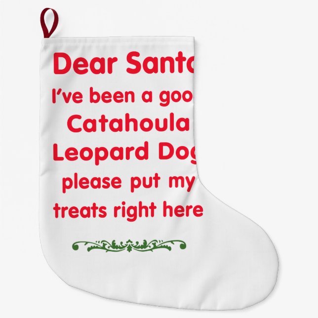 good Catahoula Leopard Dog Large Christmas Stocking (Front)