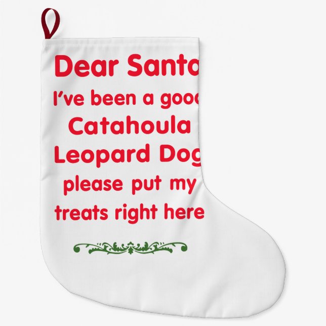 good Catahoula Leopard Dog Large Christmas Stocking (Front)