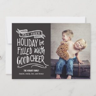 Good Cheer Holiday Photo Card - Editable Colour