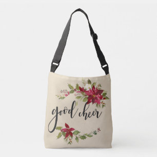 Good Cheer Poinsettias Flower Décor Crossbody Bag