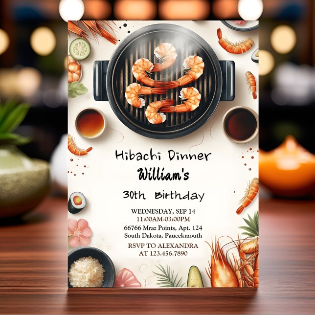 Good Chef Bbq Japanese Sushi Hibachi 50th Birthday Invitation (Creator Uploaded)