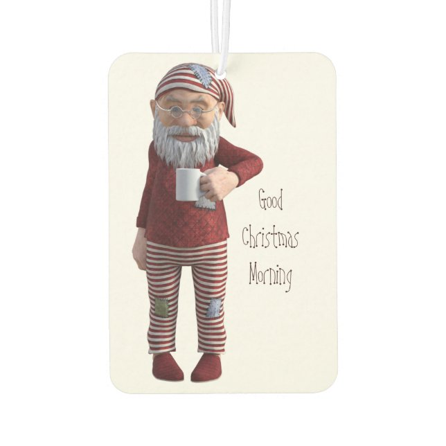 Good Christmas Morning Pajama Gnome Car Air Freshener (Back)