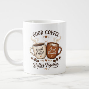 Good Coffee Good Friends with two coffee cups