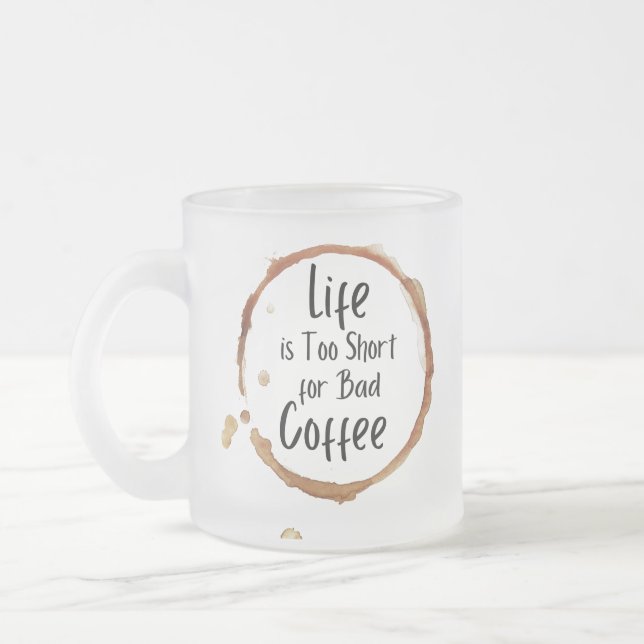 Good Coffee Only Frosted Glass Mug (Left)
