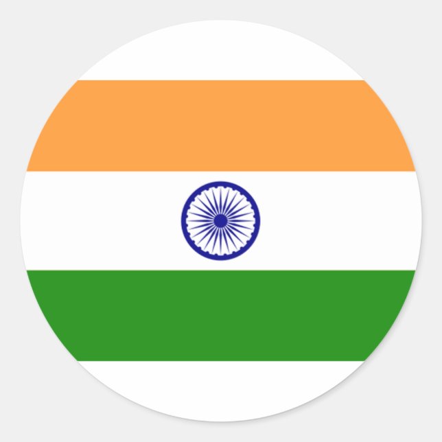 Good colour Indian flag "Tiranga" Classic Round Sticker (Front)