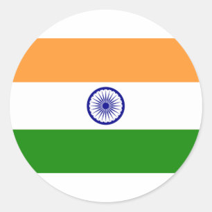 Good colour Indian flag "Tiranga" Classic Round Sticker