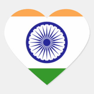 Good colour Indian flag "Tiranga" Heart Sticker