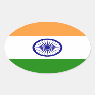 Good colour Indian flag "Tiranga" Oval Sticker