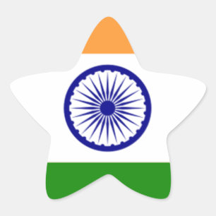 Good colour Indian flag "Tiranga" Star Sticker