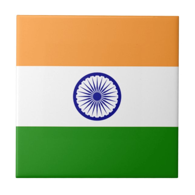 Good colour Indian flag "Tiranga" Tile (Front)