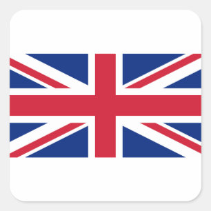 Good colour UK United Kingdom flag "Union Jack" Square Sticker