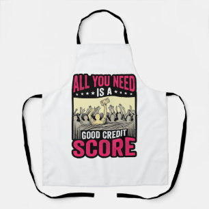 Good Credit Score Vintage Funny Finance Shirt_1 Apron