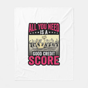 Good Credit Score Vintage Funny Finance Shirt_1 Fleece Blanket