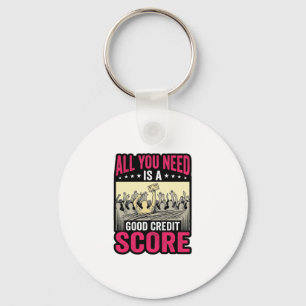 Good Credit Score Vintage Funny Finance Shirt_1 Key Ring