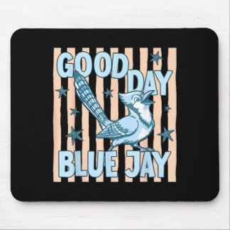 Good Day Blue Jay Cute Retro Bird Graphic Back To Mouse Mat