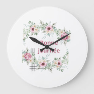Good Day Floral Wall Clock – Elegant Pink Flowers