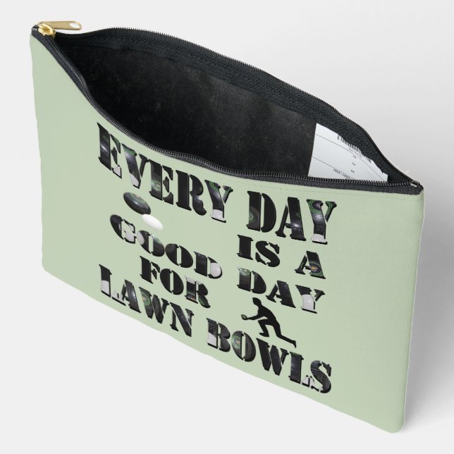 Good Day For Lawn Bowls Today, Accessory Pouch (Open)