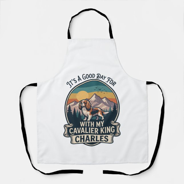 Good Day Hiking Cavalier King Charles Dog Apron (Front)