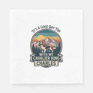 Good Day Hiking Cavalier King Charles Dog Napkin
