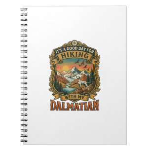 Good Day Hiking Dalmatian Dog Mountains River Notebook