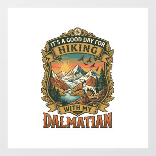 Good Day Hiking Dalmatian Dog Mountains River Window Cling