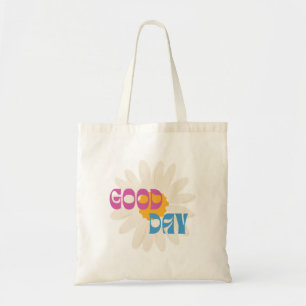 Good Day Retro Daisy Flower Tote Bag Cute Floral