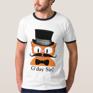 "Good Day Sir!" Top Hat and Bow Tie Moustache Cat