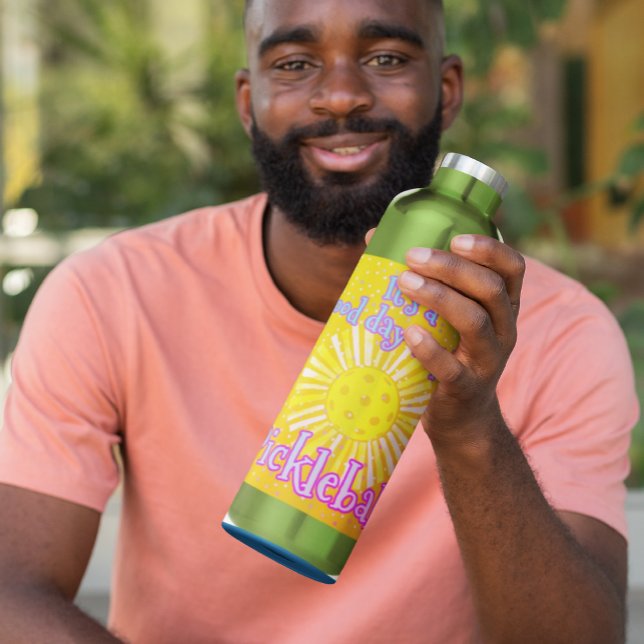  Good Day To Play Pickleball  710 Ml Water Bottle (Keep hydrated with this colorful pickleball water bottle!)