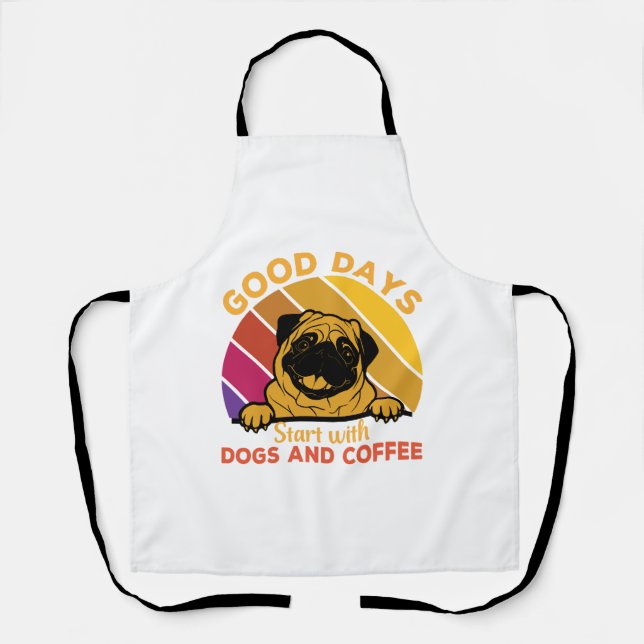good days start with doge and coffee apron (Front)