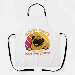 good days start with doge and coffee apron