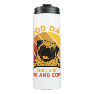 good days start with doge and coffee thermal tumbler
