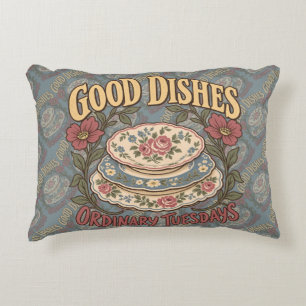 Good Dishes Ordinary Tuesdays Floral China Decorative Cushion