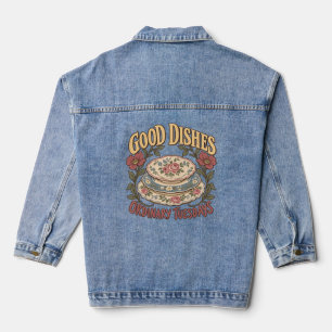 Good Dishes Ordinary Tuesdays Floral China Denim Jacket